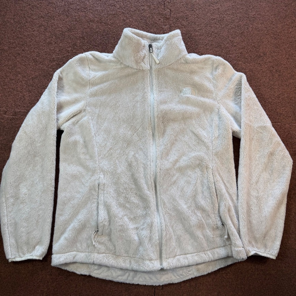 The North Face Osito Fleece Jacket Womens Large Cream Off White Full Zip Soft L